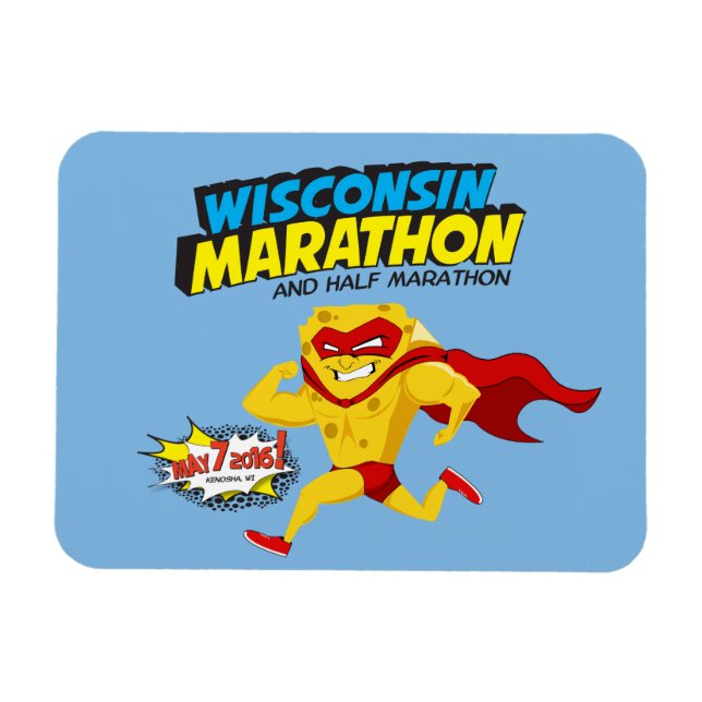 Magnet Flexible Jour de la course du Marathon du Wisconsin (Horizontal)