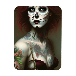 Magnet Flexible Jour de la femme morte avec des tatouages