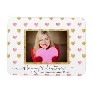 Magnet Flexible Jour de Valentines Parties scintillant Coeur Scrip