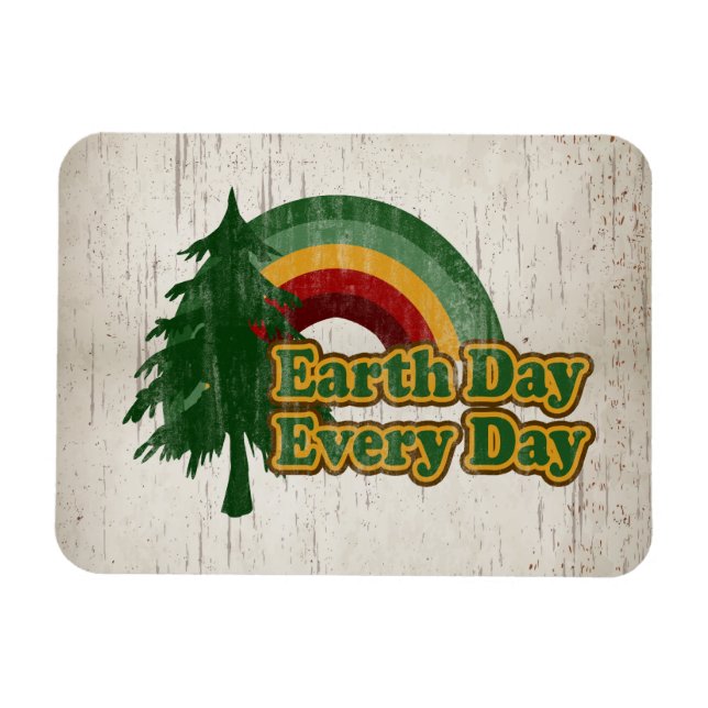 Magnet Flexible Jour des terres tous les jours, Retro Rainbow (Horizontal)