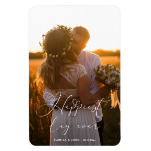 Magnet Flexible Jour le plus heureux jamais Élégant Mariage de cal