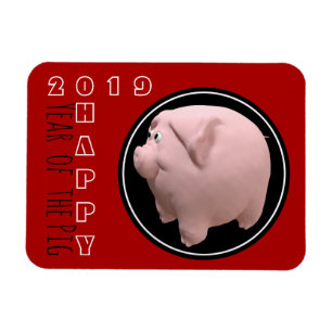 Magnet Flexible Joyeuse année PIg 2019 3D Choisir la couleur P Mag