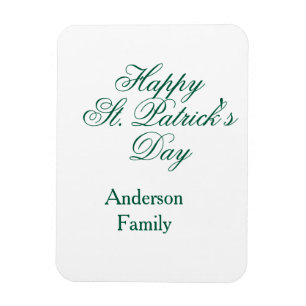 Magnet Flexible Joyeuse Saint-Patrick famille nom vert minimal