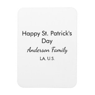 Magnet Flexible Joyeuse st. Patrick nom famille endroit simple g