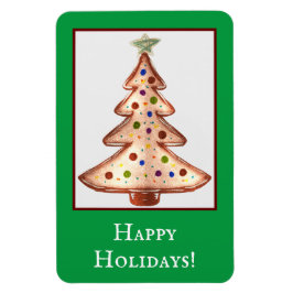 Magnet Flexible Joyeuses fêtes Arbre de Noël doré