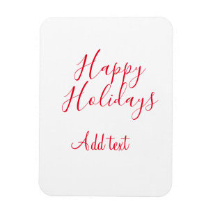 Magnet Flexible Joyeuses fêtes Noël calligraphie rouge simple mi