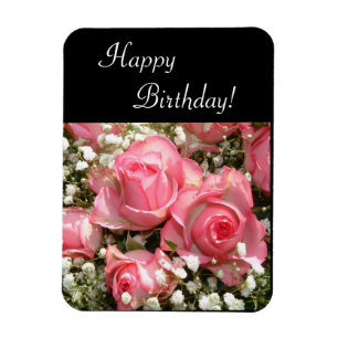 Magnet Flexible Joyeuses fleurs d'anniversaire   Carte verticale