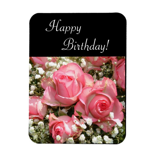 Magnet Flexible Joyeuses fleurs d'anniversaire | Carte verticale (Vertical)