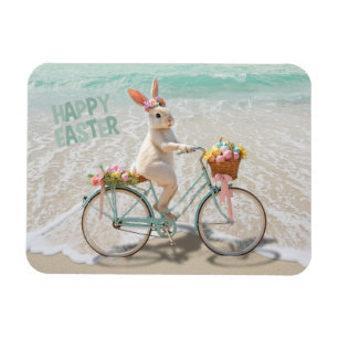 Magnet Flexible Joyeuses Pâques de Florida Bicycle Bunny sur la pl