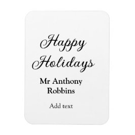 Magnet Flexible Joyeuses vacances ajouter nom date année simple mi