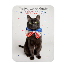 Magnet Flexible Joyeux 4 Juillet pour tous mignon chat patriotique