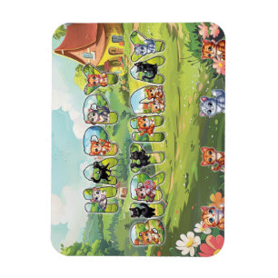 Magnet Flexible Joyeux Aimant Chat d'Anniversaire pour Amoureux de