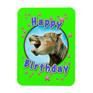Magnet Flexible Joyeux anniversaire du cheval riant