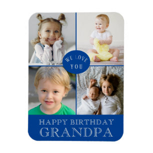 Magnet Flexible Joyeux anniversaire grand-père bleu
