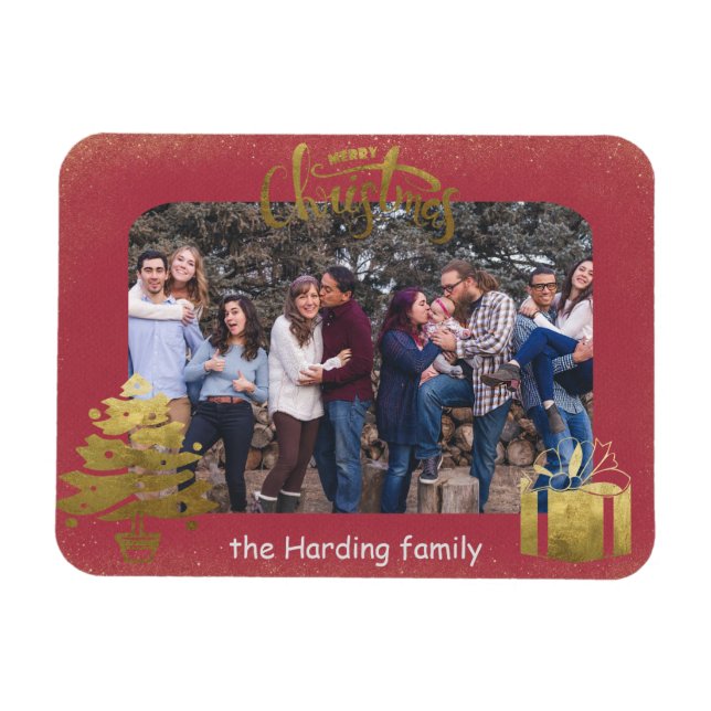Magnet Flexible Joyeux Cadres photo de Noël Accents or (Horizontal)