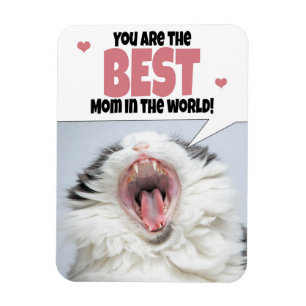 Magnet Flexible Joyeux chat de la Fête des Mères criant Humour