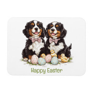 Magnet Flexible Joyeux Chiens de montagne bernois de Pâques OEufs