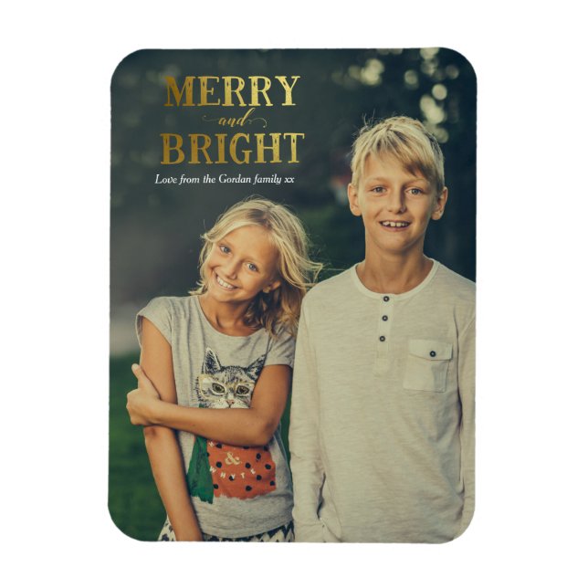 Magnet Flexible Joyeux et brillant Carte photo magnétique or (Vertical)