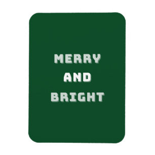 Magnet Flexible Joyeux et lumineux, Art de Noël vert, Vacances