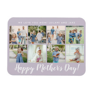 Magnet Flexible Joyeux Fête des Mères Photo Collage Custom Laven