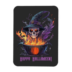 Magnet Flexible Joyeux Halloween ! Crâne des sorcières
