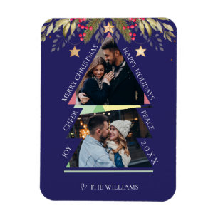 Magnet Flexible Joyeux Noël avec photo multiples Carte de vacances