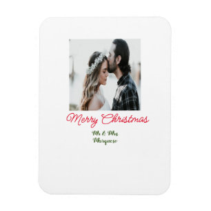 Magnet Flexible Joyeux Noël couple photo ajouter nom heureux vacan