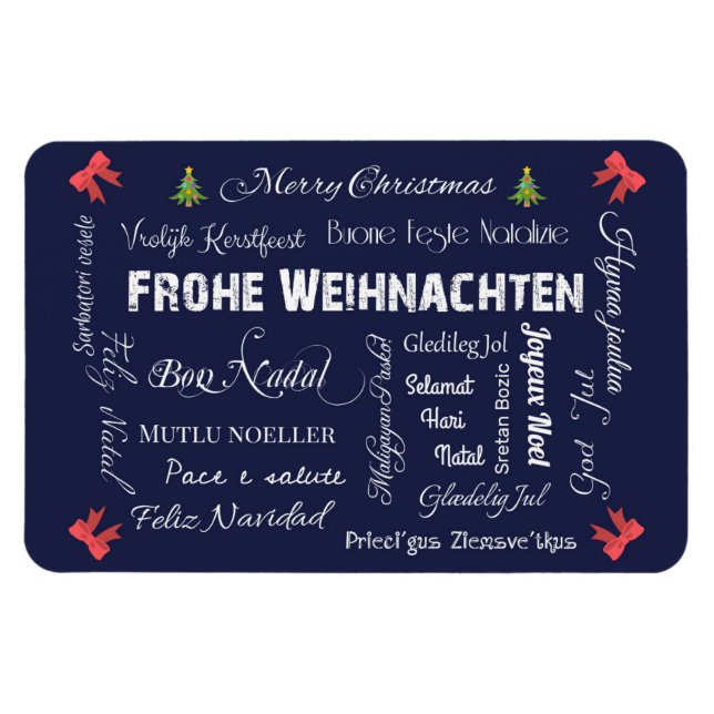 Magnet Flexible Joyeux Noël en différentes langues ! (Horizontal)