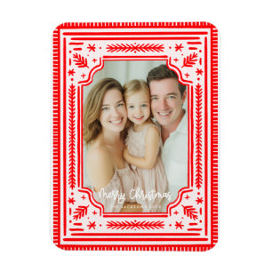 Magnet Flexible Joyeux Noël Folk Rouge Skandinavian Design