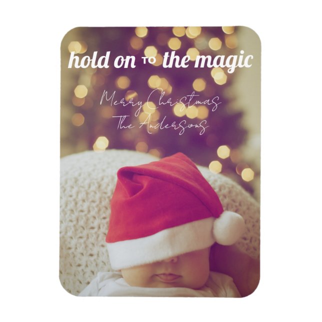 Magnet Flexible Joyeux Noël Magie Personnalisée Photo & Texte Salu (Vertical)