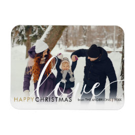 Magnet Flexible Joyeux Noël moderne Photo Chic Script Love