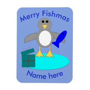 Magnet Flexible Joyeux Noël Pêche pingouin aimant personnalisé