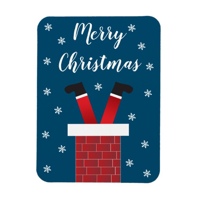 Magnet Flexible Joyeux Noël Père Noël Pieds Snowflakes (Vertical)