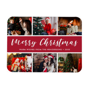 Magnet Flexible Joyeux Noël Photo Collage Calligraphie
