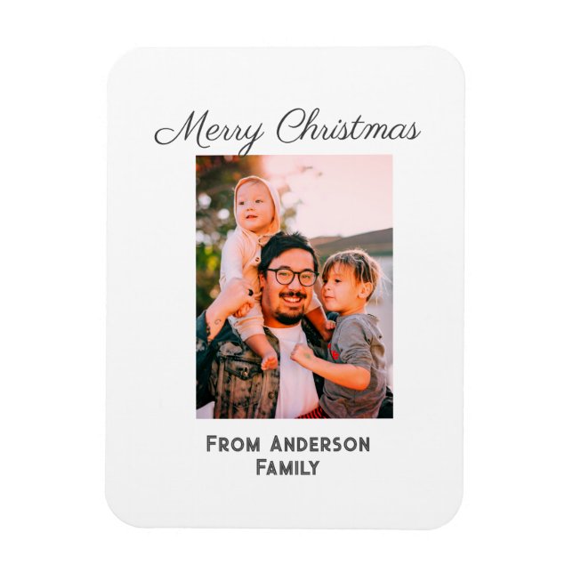 Magnet Flexible Joyeux Noël photo moderne amour simple de famille  (Vertical)