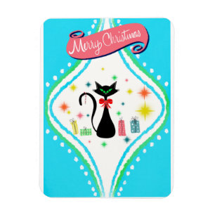 Magnet Flexible Joyeux Noël Retro Chat Siamese