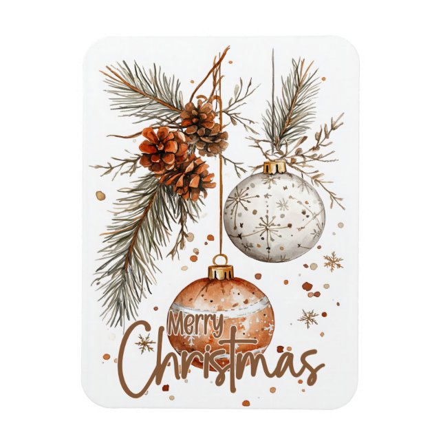 Magnet Flexible Joyeux Noël Rustique Salutation (Vertical)