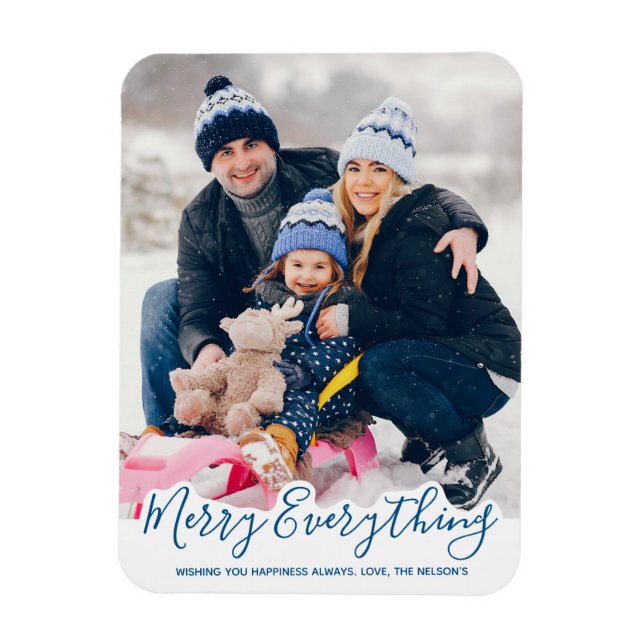 Magnet Flexible Joyeux Tout Joyeux Toujours Moderne Bleu tendance (Vertical)