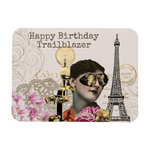Magnet Flexible Joyeux Trailblazer Anniversaire Steampunk Vintage