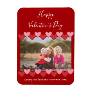 Magnet Flexible Joyeux Valentines Day Red Family Photo