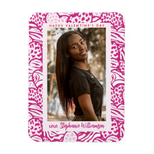 Magnet Flexible Joyeux Valentines Jour Lumière Pink Jungle Heart P