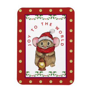 Magnet Flexible Joyful Christmas mouse greeting card