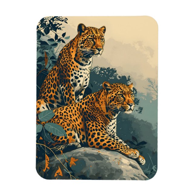 Magnet Flexible Jungle léopard : Vintage (Vertical)