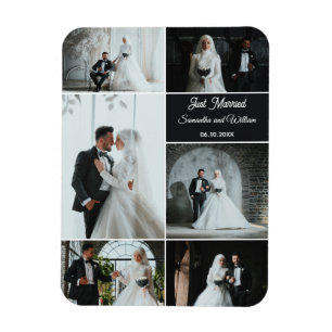 Magnet Flexible Juste marié 6 photo Mariage Collage