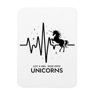 Magnet Flexible Juste une fille amour pour licornes battement de c