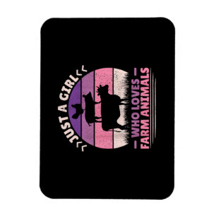 Magnet Flexible Juste Une Fille Qui Aime Les Animaux Agricoles Aim