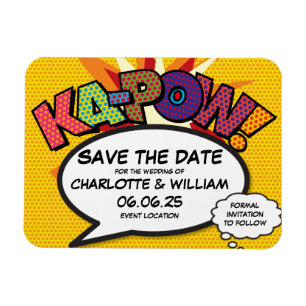 Magnet Flexible KA-POW Enregistrez la date de la bande dessinée am