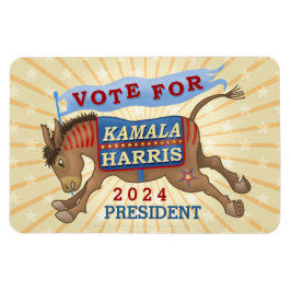 Magnet Flexible Kamala Harris Président 2024 Démocrate Donkey