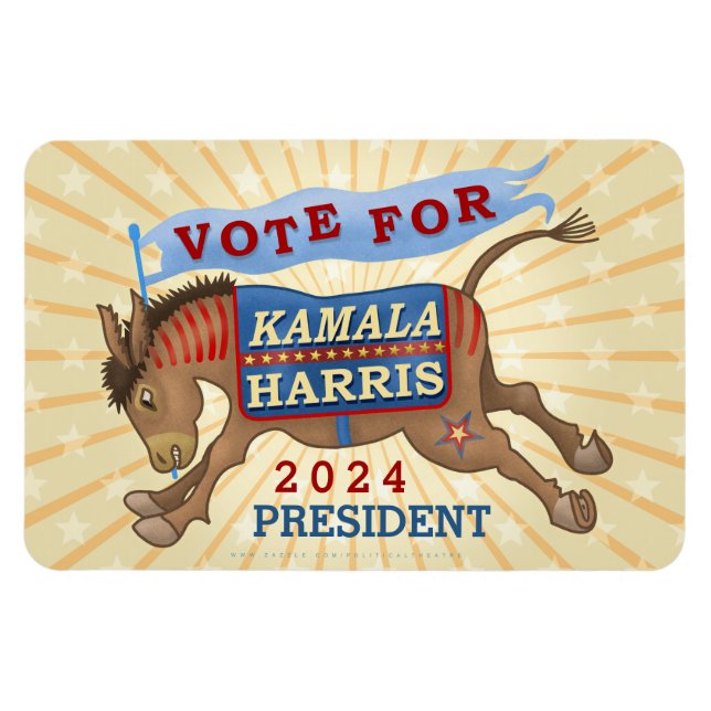 Magnet Flexible Kamala Harris Président 2024 Démocrate Donkey (Horizontal)