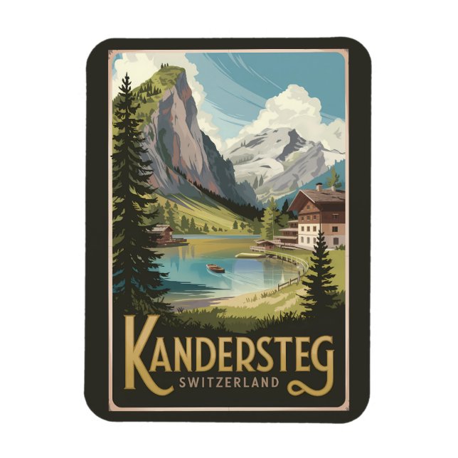 Magnet Flexible Kandersteg Suisse Illustration Voyage Art (Vertical)